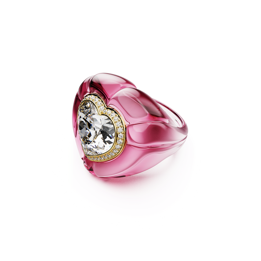 Dulcis cocktail ring, Heart cut, Pavé, Heart, Pink 5709993