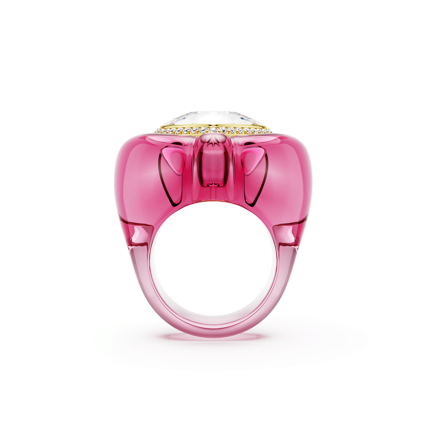 Dulcis cocktail ring, Heart cut, Pavé, Heart, Pink 5709995