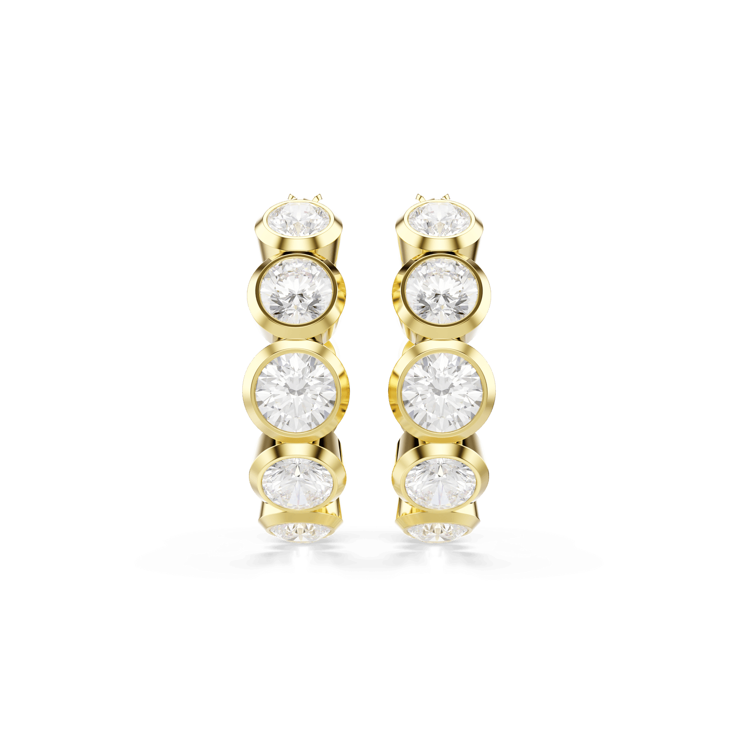 Imber hoop earrings, Round cut, White, Gold-tone plated 5711483