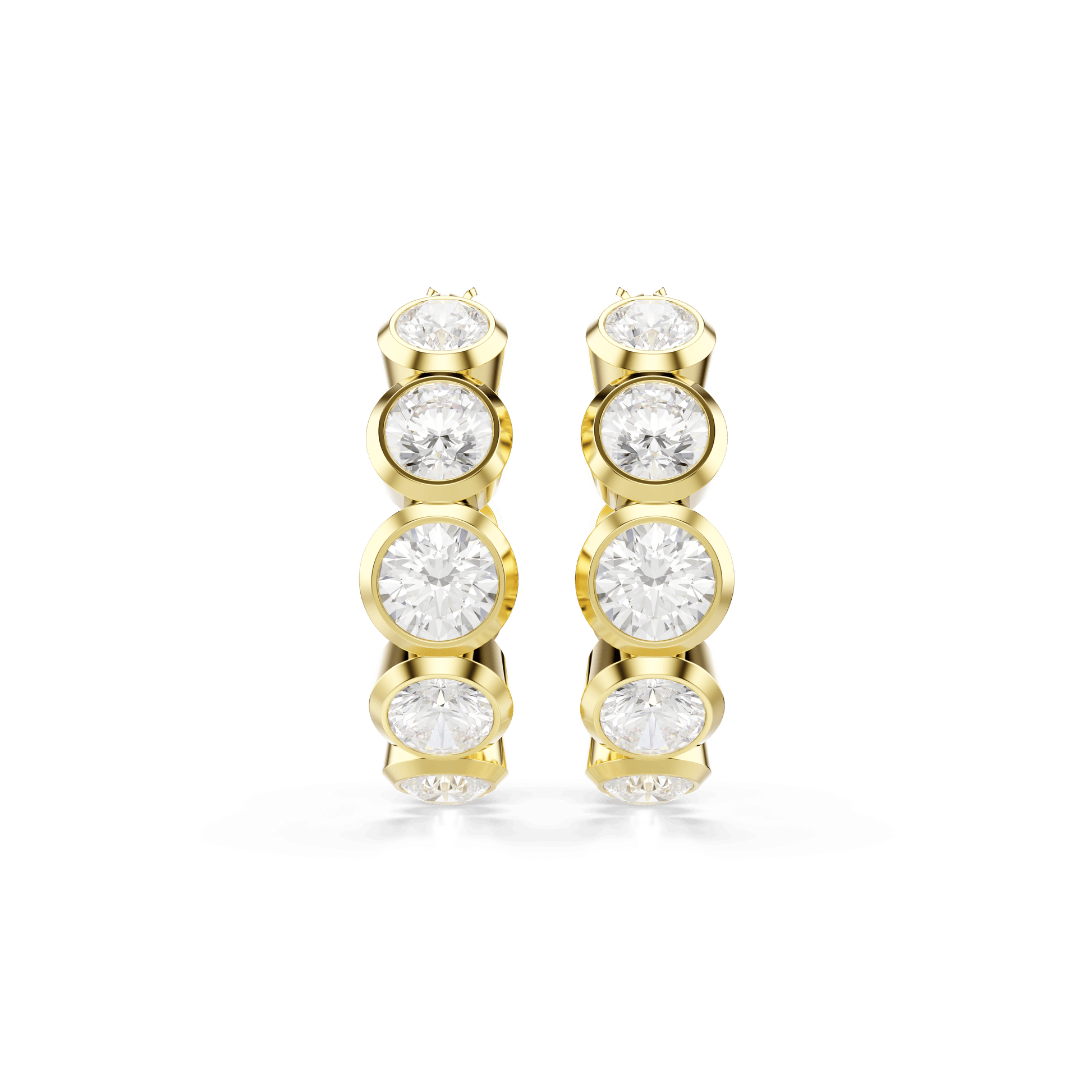 Imber hoop earrings, Round cut, White, Gold-tone plated 5711483