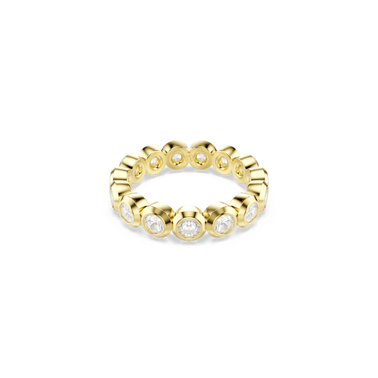 Imber ring, Round cut, White, Gold-tone plated 5714309