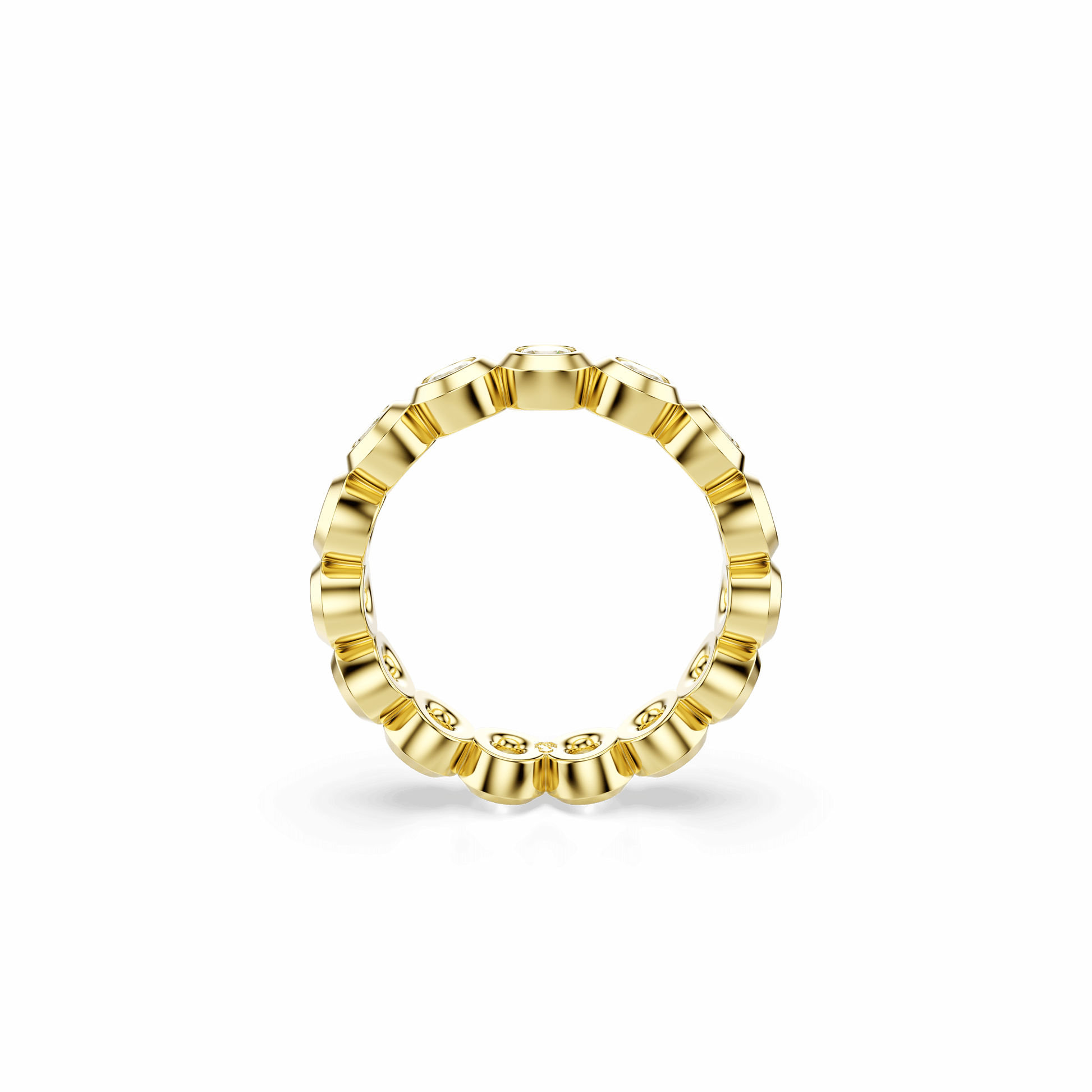 Imber ring, Round cut, White, Gold-tone plated 5714311
