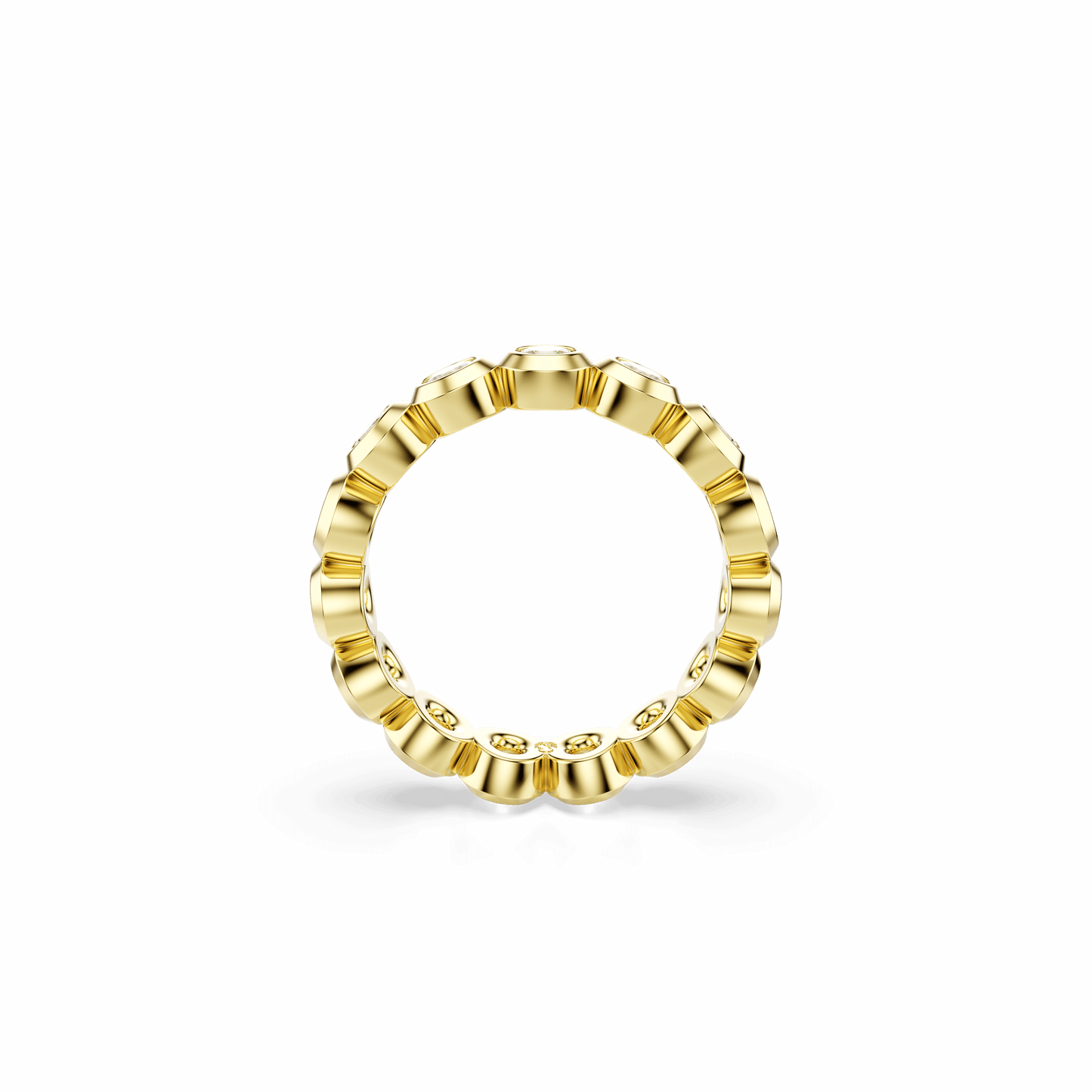 Imber ring, Round cut, White, Gold-tone plated 5714312