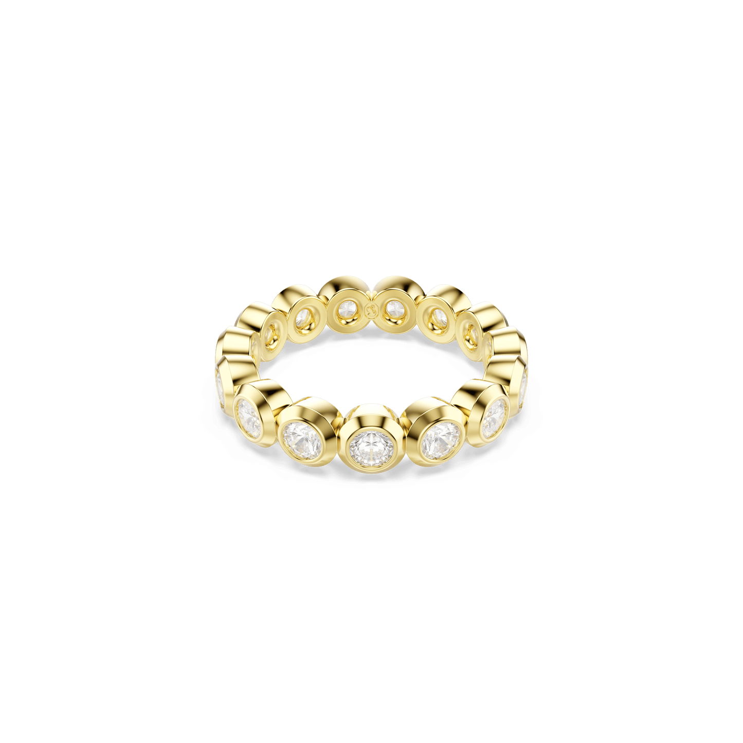 Imber ring, Round cut, White, Gold-tone plated 5714313