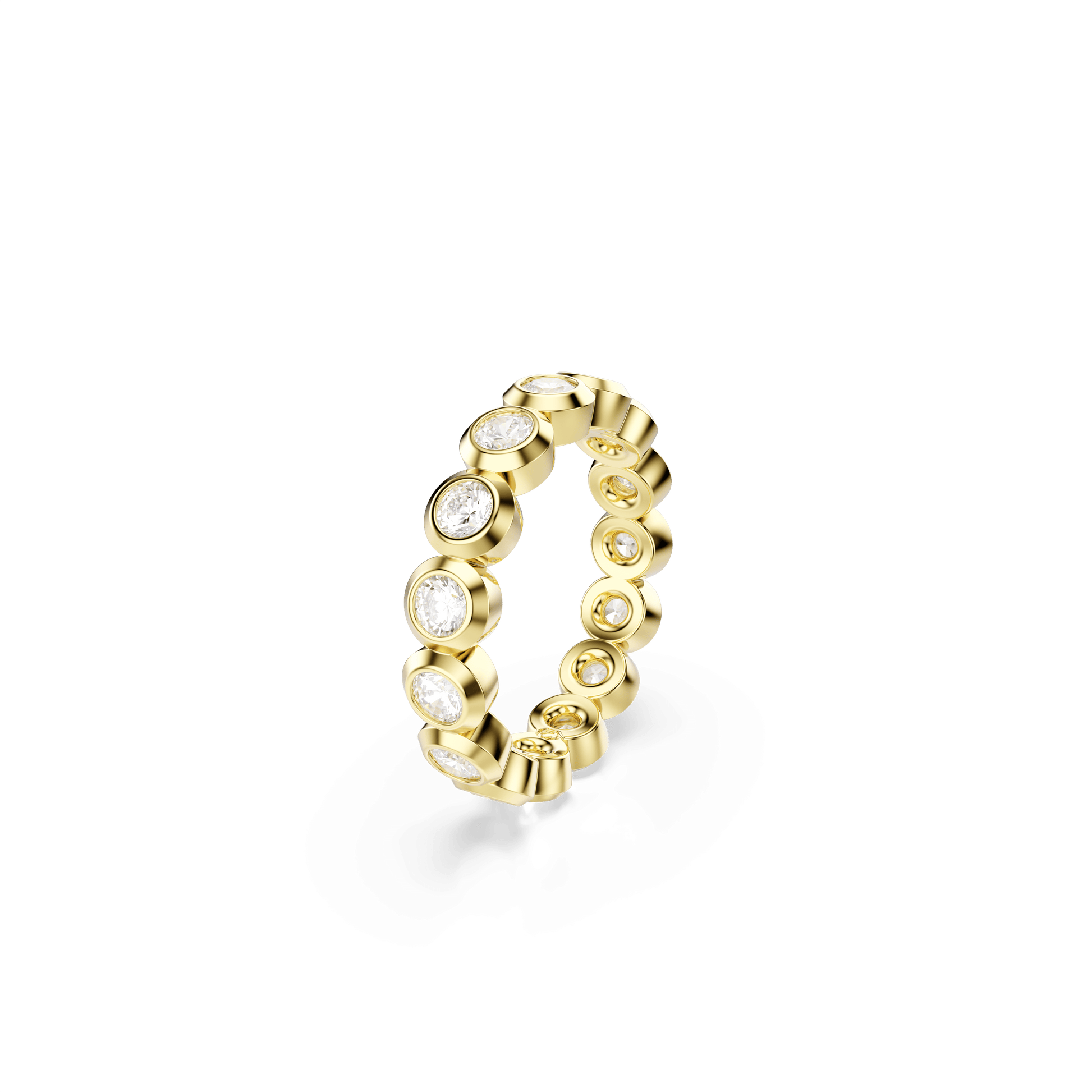 Imber ring, Round cut, White, Gold-tone plated 5714313