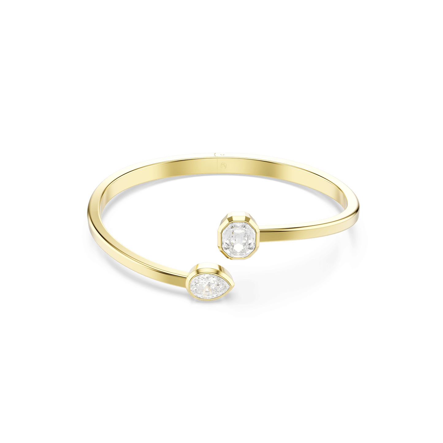 Imber bangle, Mixed cuts, White, Gold-tone plated 5714315