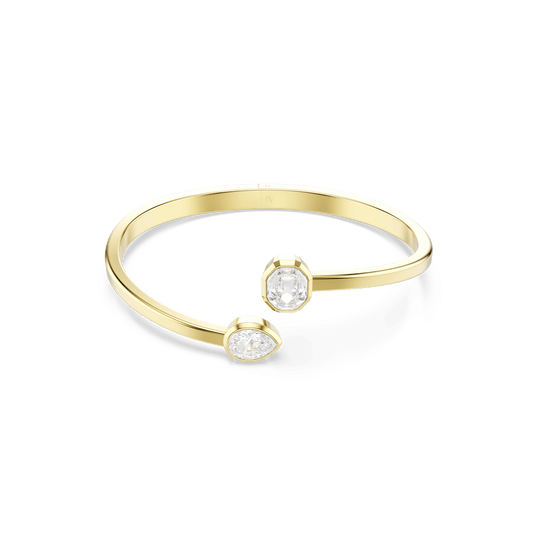 Imber bangle, Mixed cuts, White, Gold-tone plated 5714315