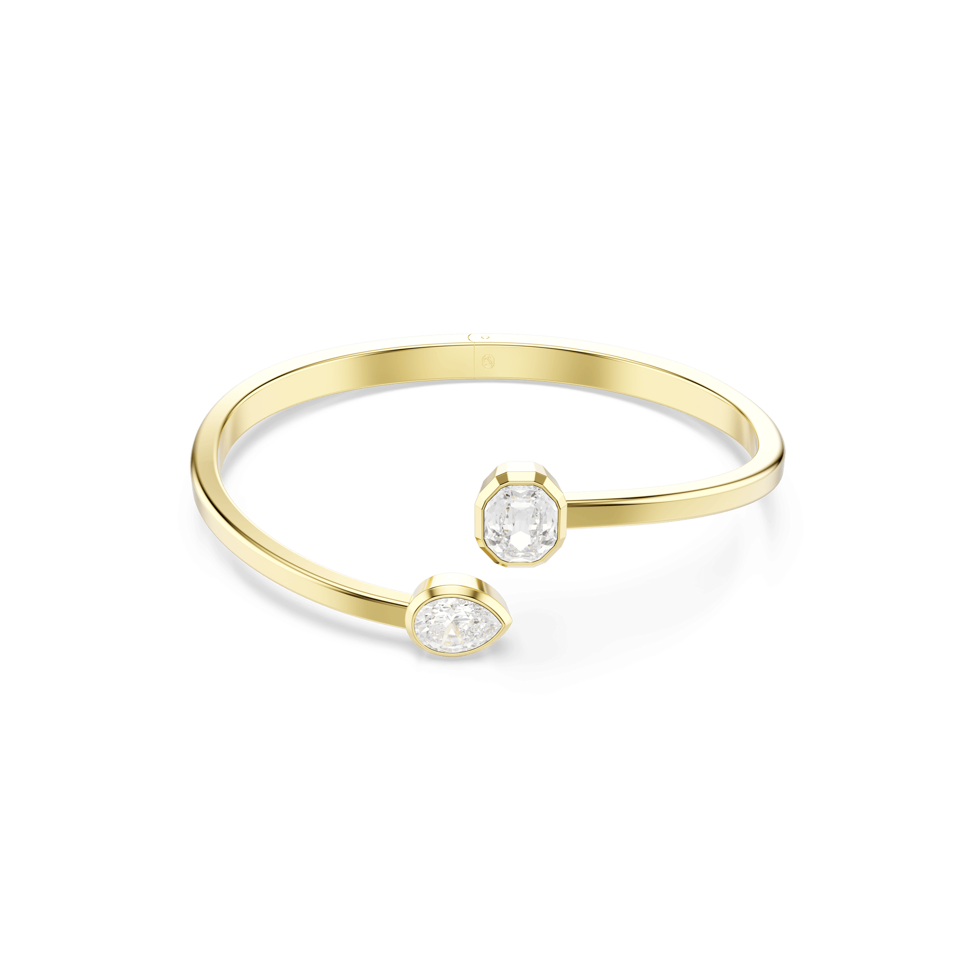 Imber bangle, Mixed cuts, White, Gold-tone plated 5714316