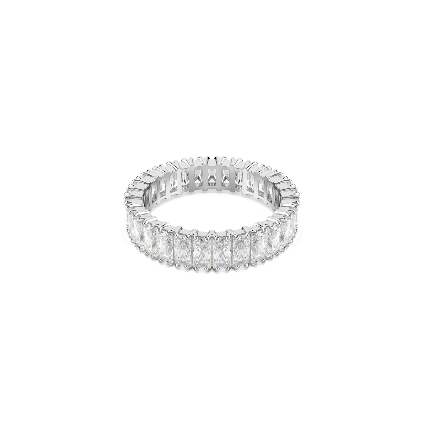 Matrix ring, Baguette cut, White, Silver-tone finish 5714334