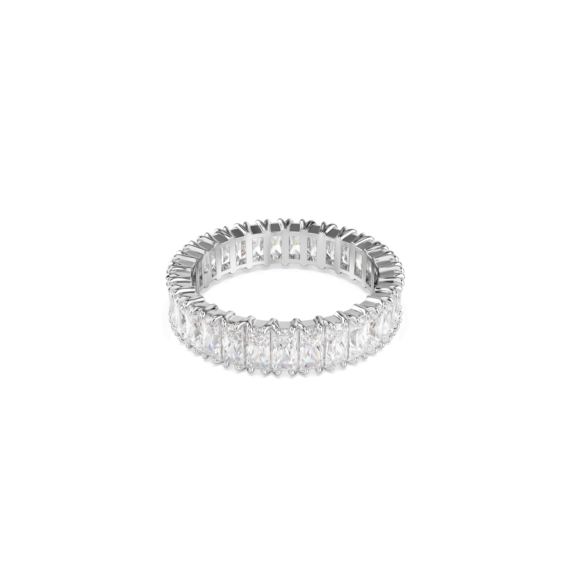 Matrix ring, Baguette cut, White, Silver-tone finish 5714334