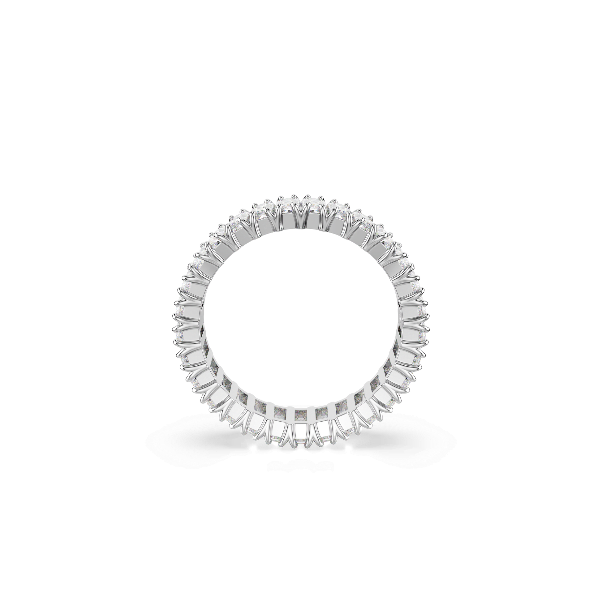 Matrix ring, Baguette cut, White, Silver-tone finish 5714336