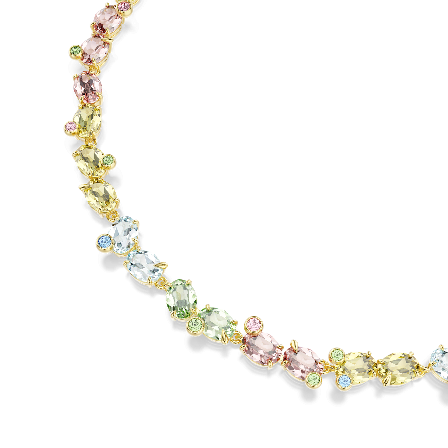 Gema Tennis necklace, Mixed cuts, Multicolored, Gold-tone plated 5714836