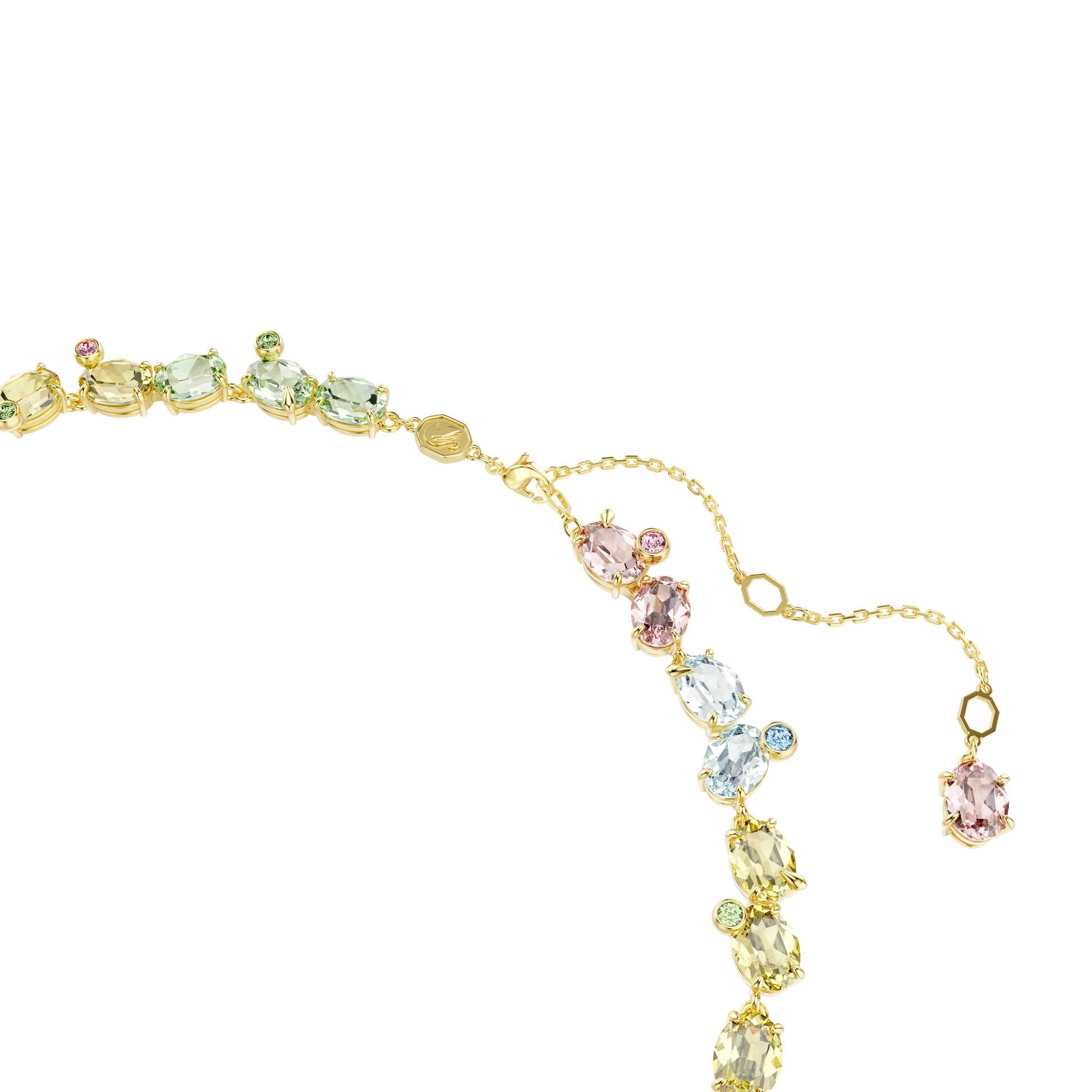 Gema Tennis necklace, Mixed cuts, Multicolored, Gold-tone plated 5714836