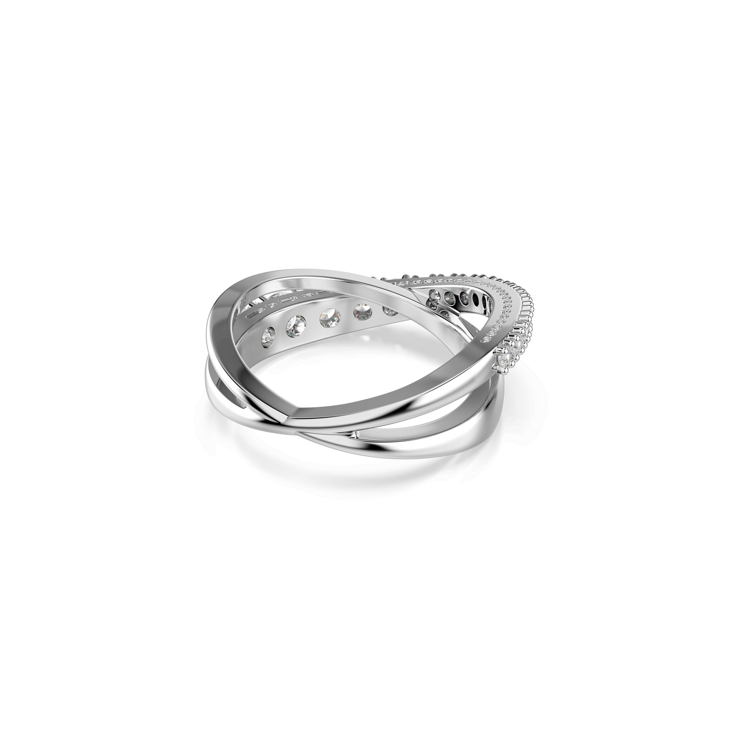 Hyperbola ring, Mixed cuts, White, Silver-tone finish 5714953