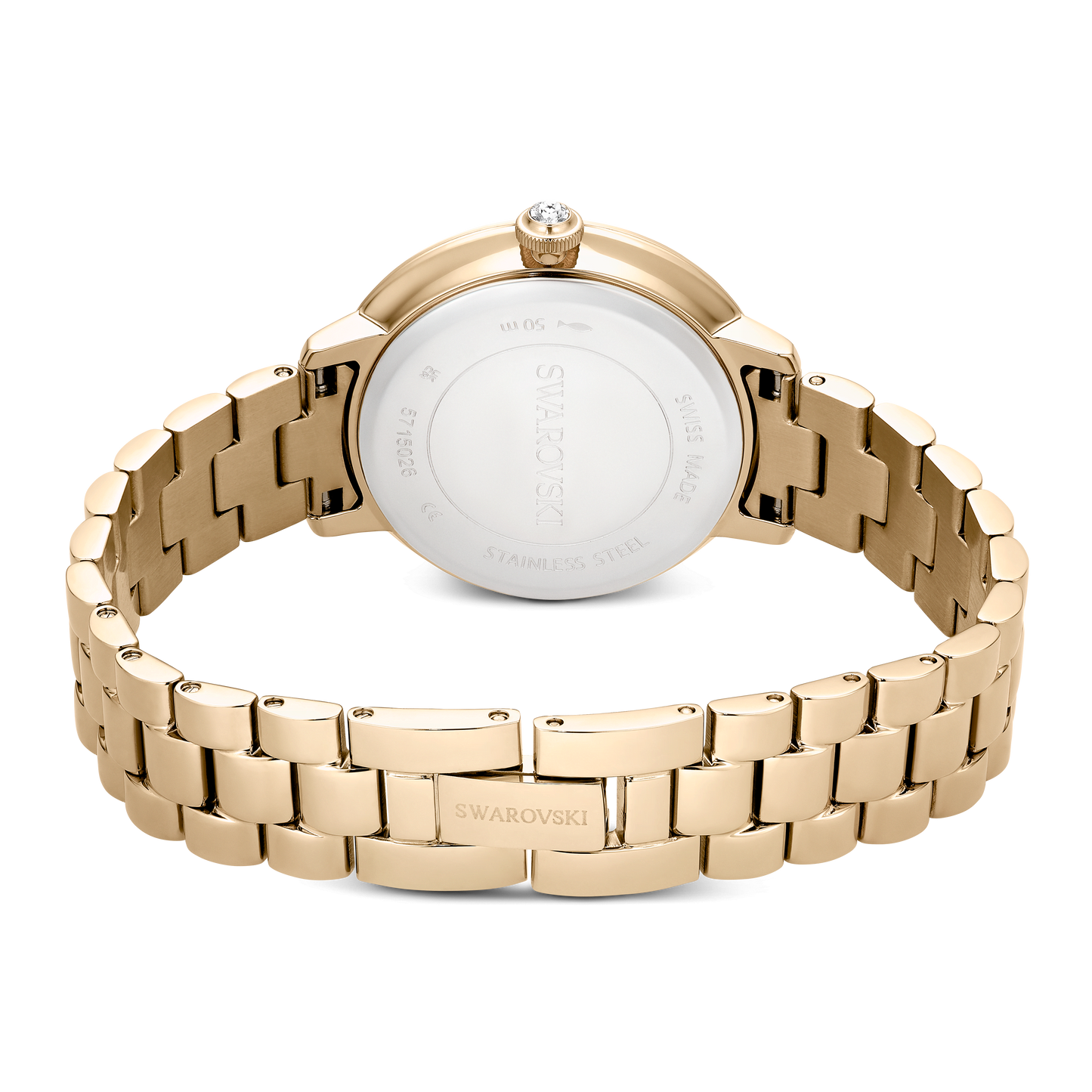 Matrix 3-link watch, Swiss Made, Metal bracelet, Gold tone, Champagne gold-tone finish 5715026