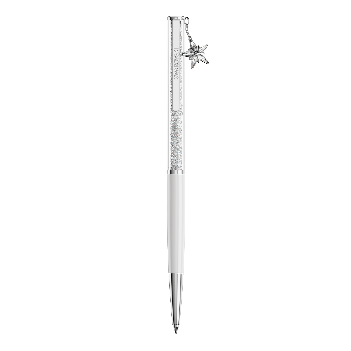 Crystalline ballpoint pen, White, White lacquered, Chrome plated 5717136