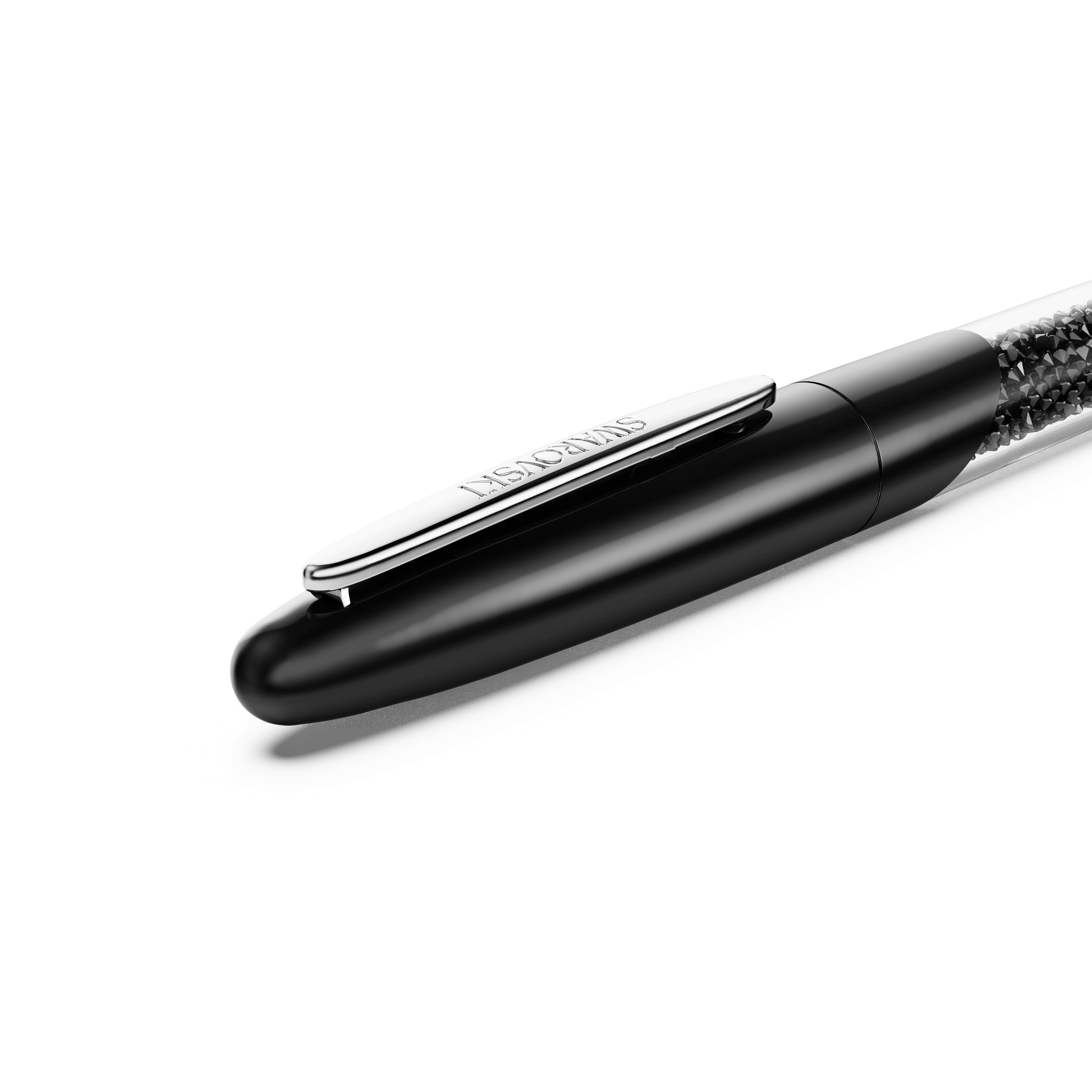 Crystalline rollerball pen, Black, Chrome plated 5717137
