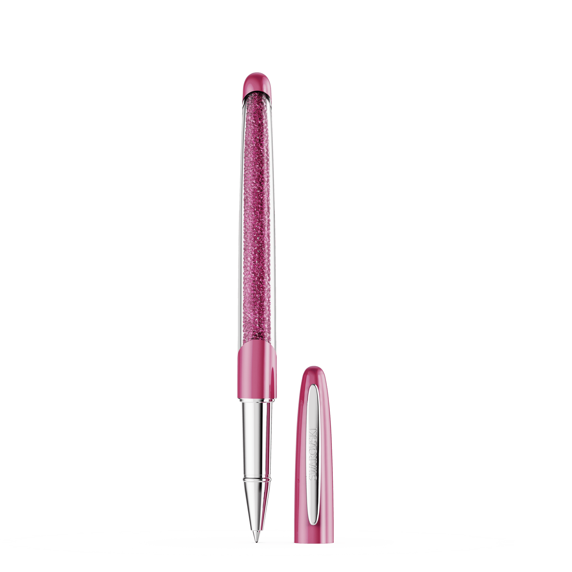 Crystalline rollerball pen, Pink, Chrome plated 5717141