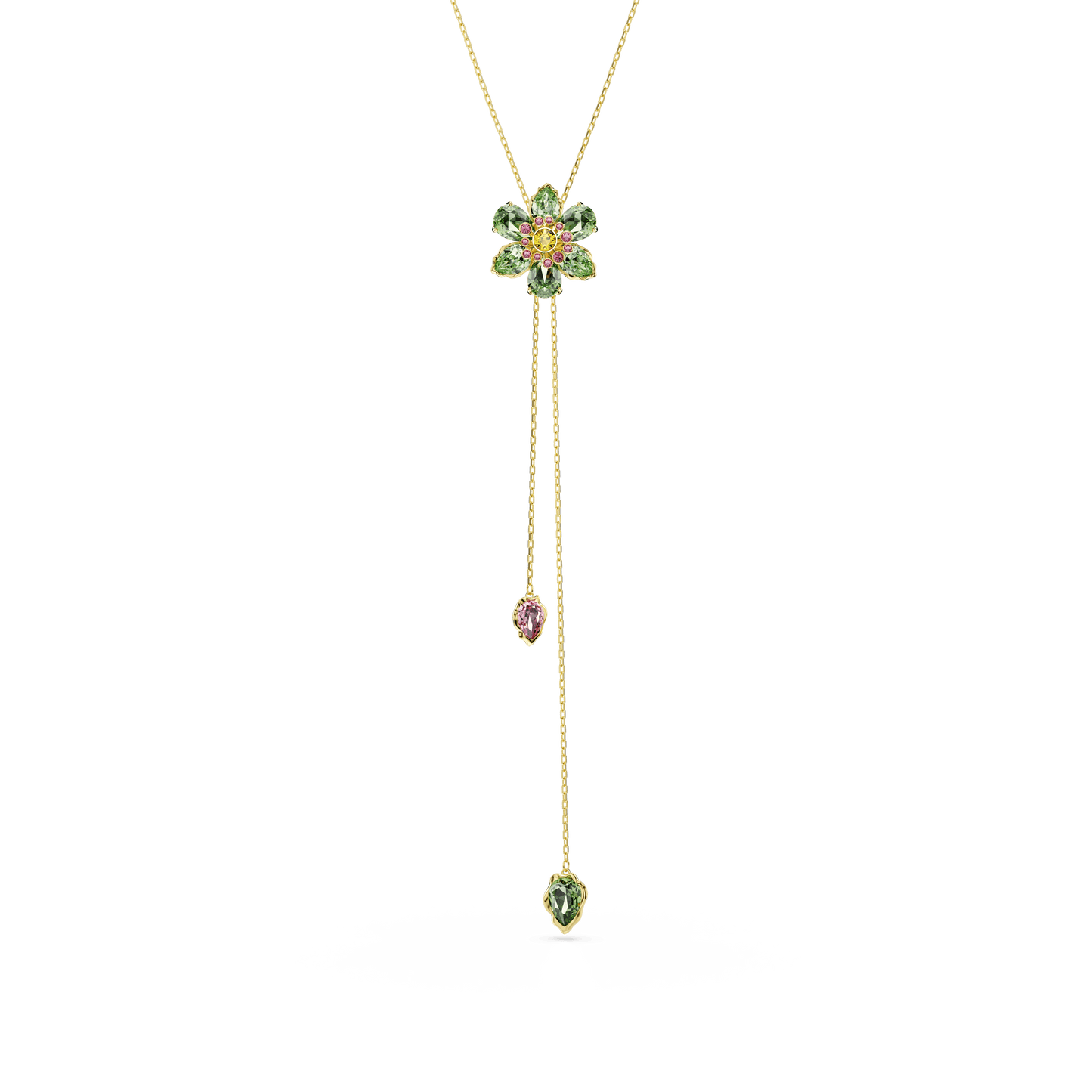 Idyllia Y pendant, Mixed cuts, Flower, Multicolored, Gold-tone plated 5717158
