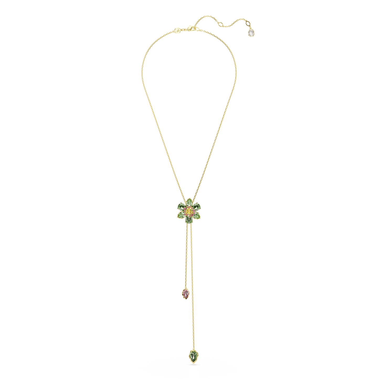 Idyllia Y pendant, Mixed cuts, Flower, Multicolored, Gold-tone plated 5717158