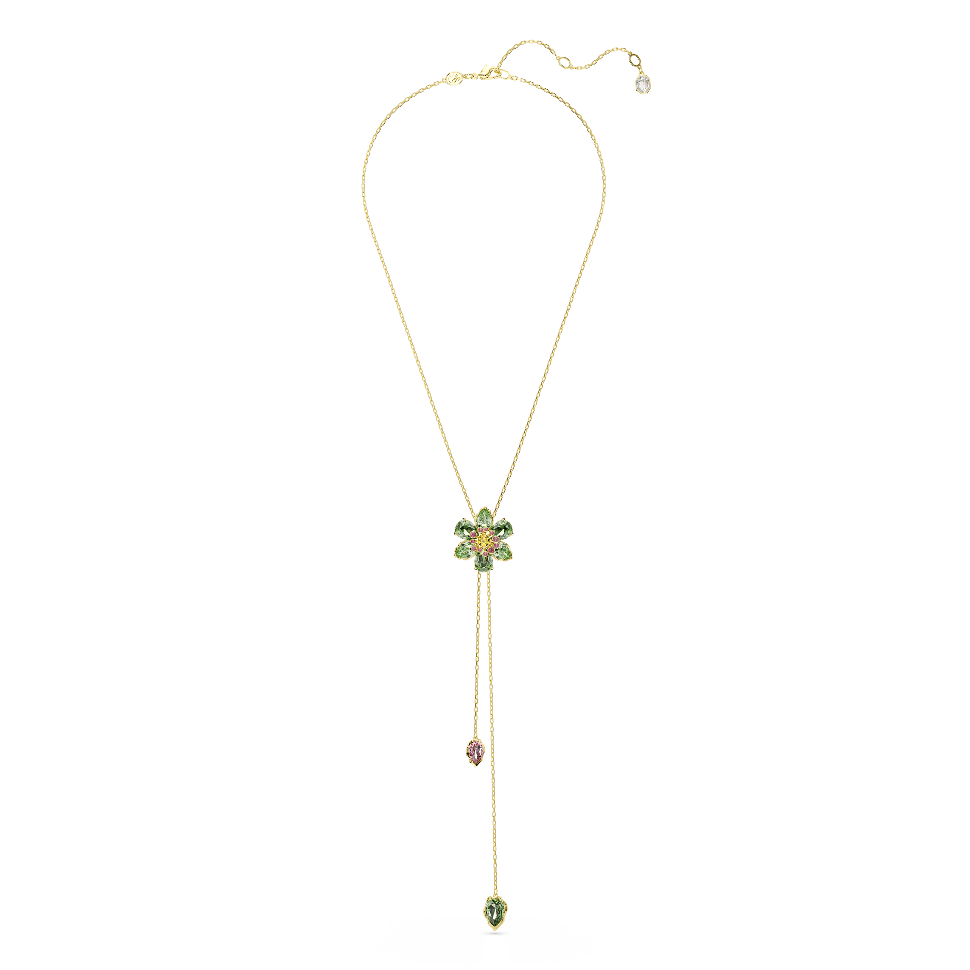 Idyllia Y pendant, Mixed cuts, Flower, Multicolored, Gold-tone plated 5717158