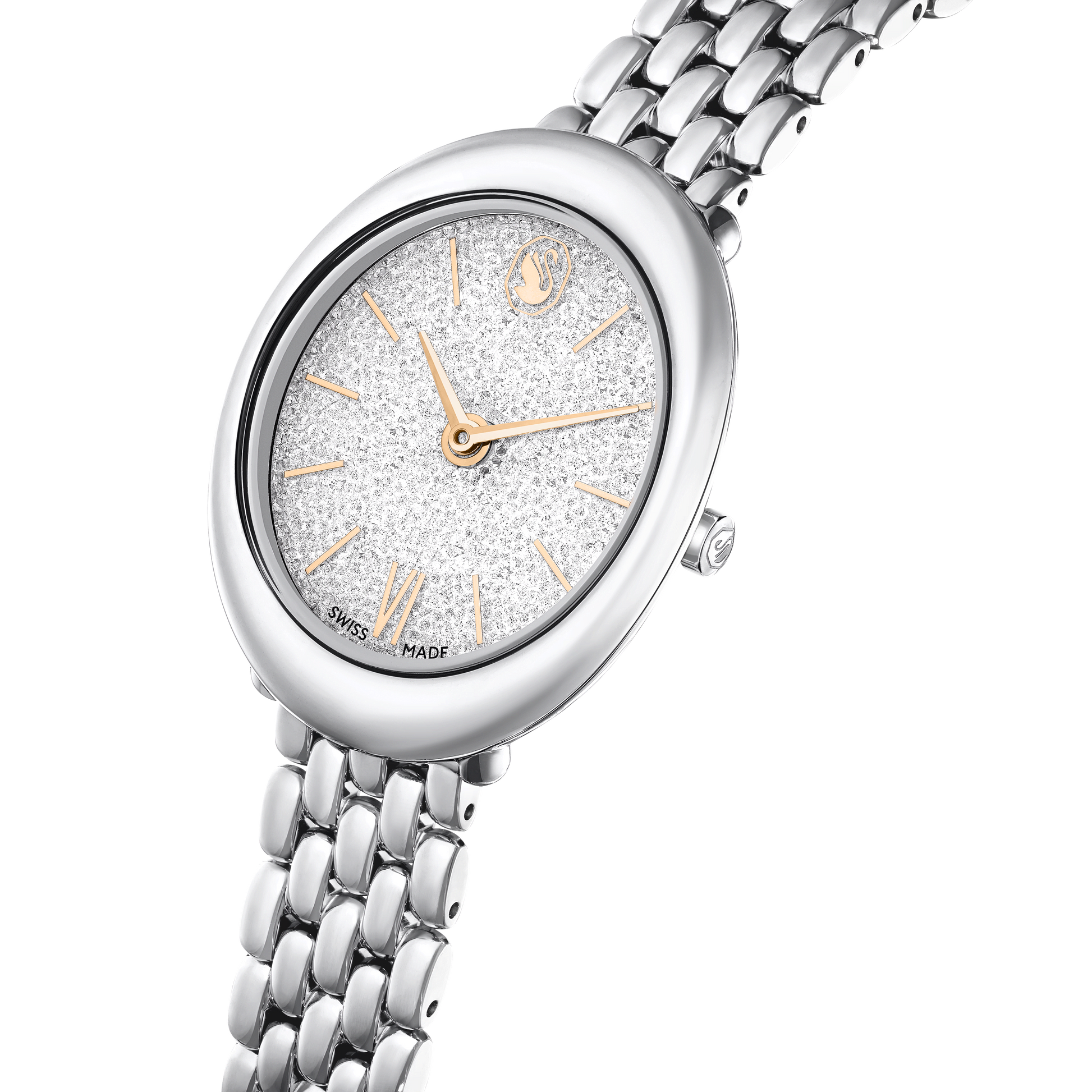 Imber bangle watch, Swiss Made, Metal bracelet, Silver tone, Stainless steel 5717590