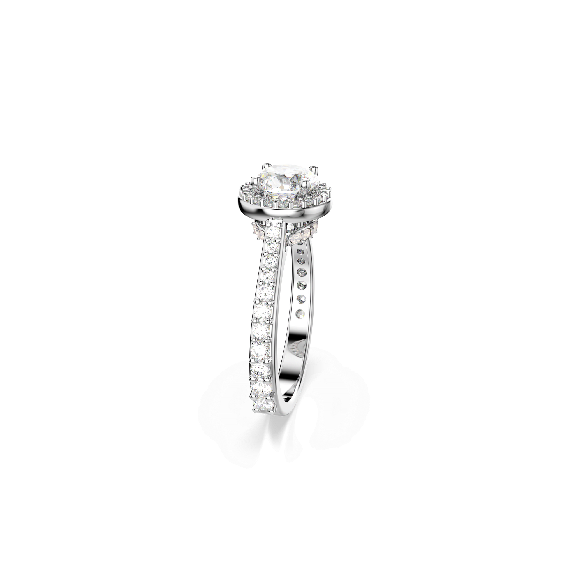 Una Angelic ring, Round cut, White, Silver-tone finish 5717929