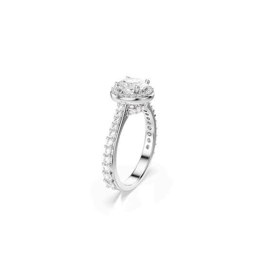 Stilla cocktail ring, Round cut, Pavé, White, Silver-tone finish 5717932