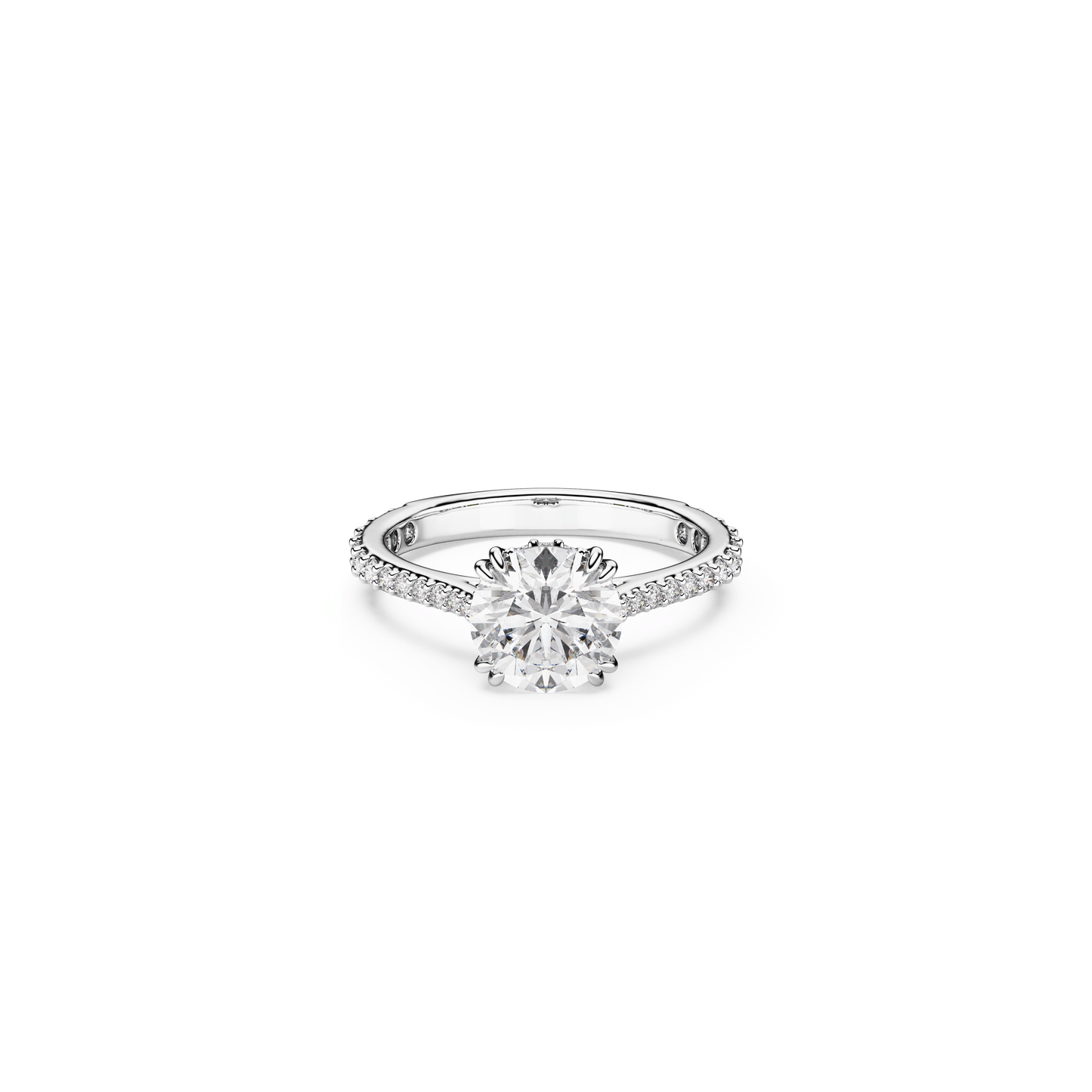 Stilla cocktail ring, Round cut, Pavé, White, Silver-tone finish 5717933