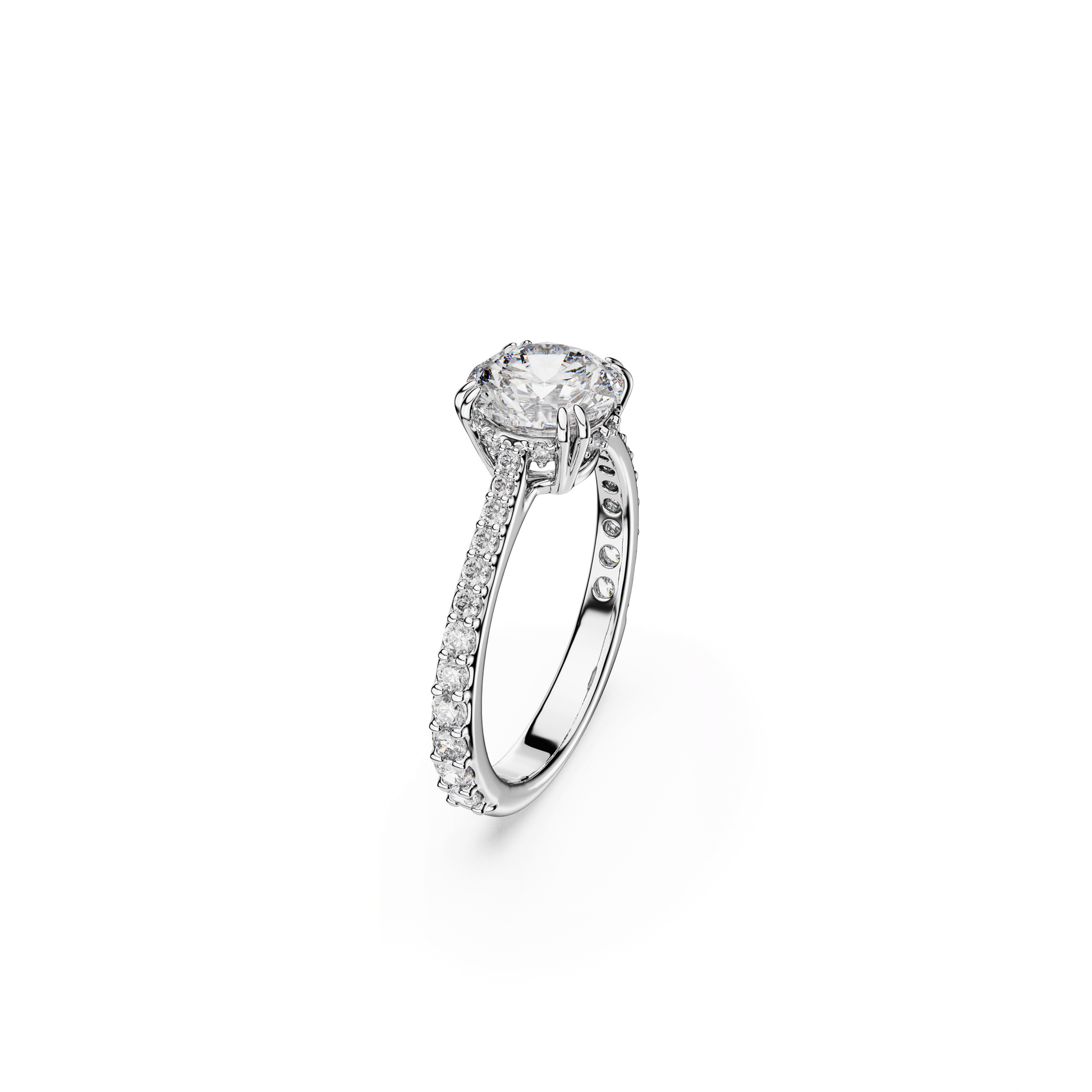 Stilla cocktail ring, Round cut, Pavé, White, Silver-tone finish 5717936