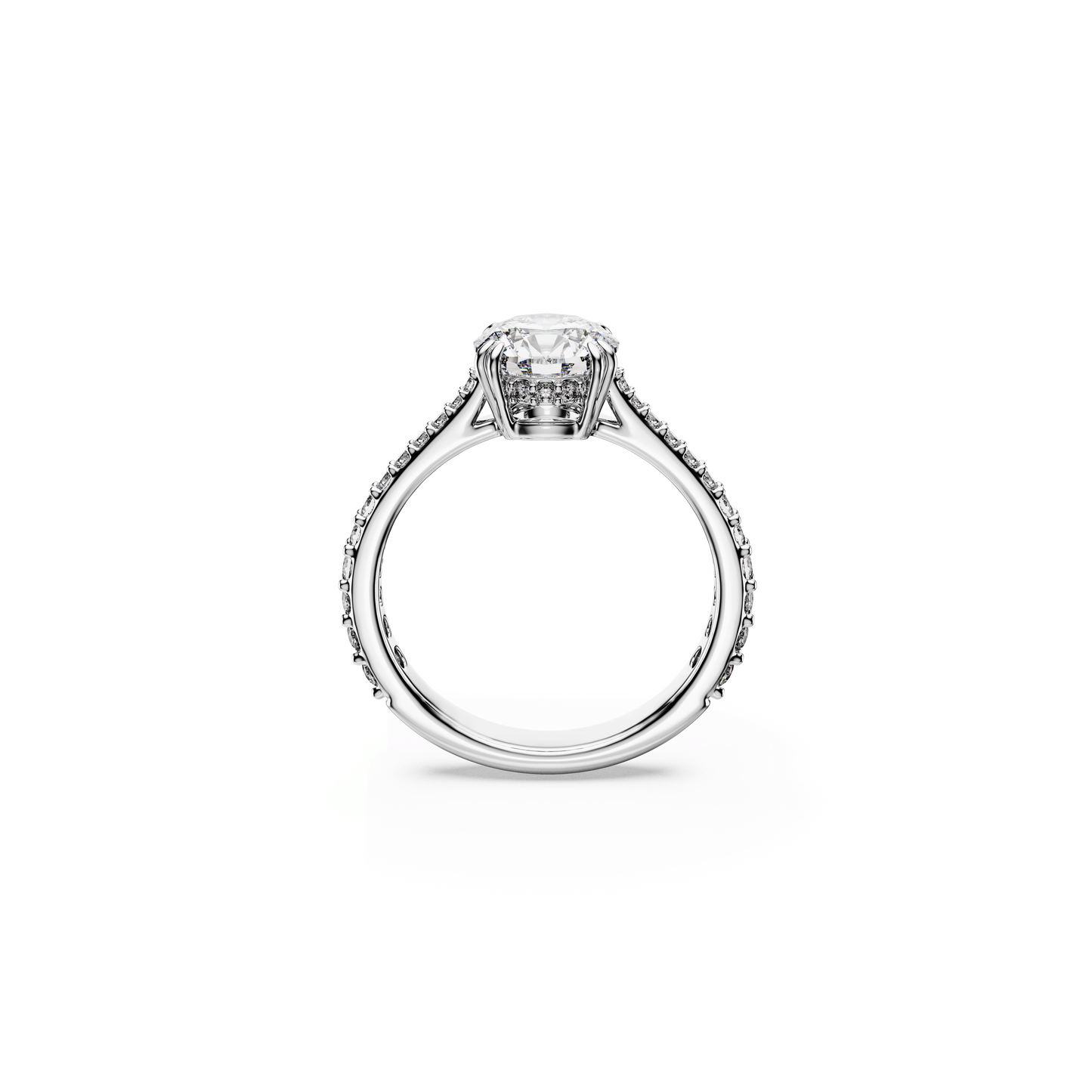 Stilla cocktail ring, Round cut, Pavé, White, Silver-tone finish 5717936