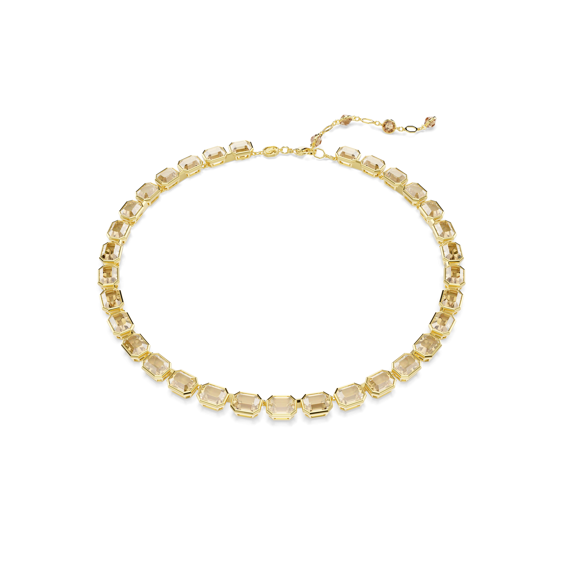 Millenia necklace, Octagon cut, Yellow, Gold-tone plated 5718674