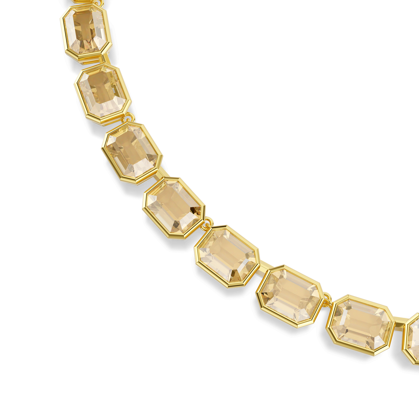 Millenia necklace, Octagon cut, Yellow, Gold-tone plated 5718674