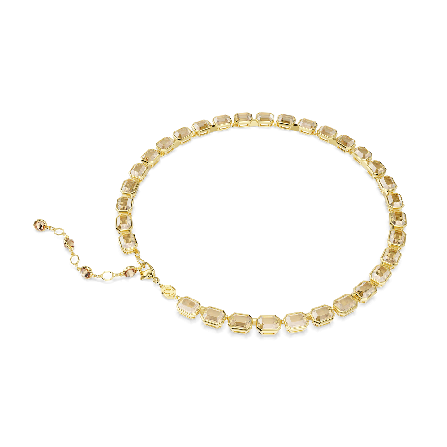 Millenia necklace, Octagon cut, Yellow, Gold-tone plated 5718674