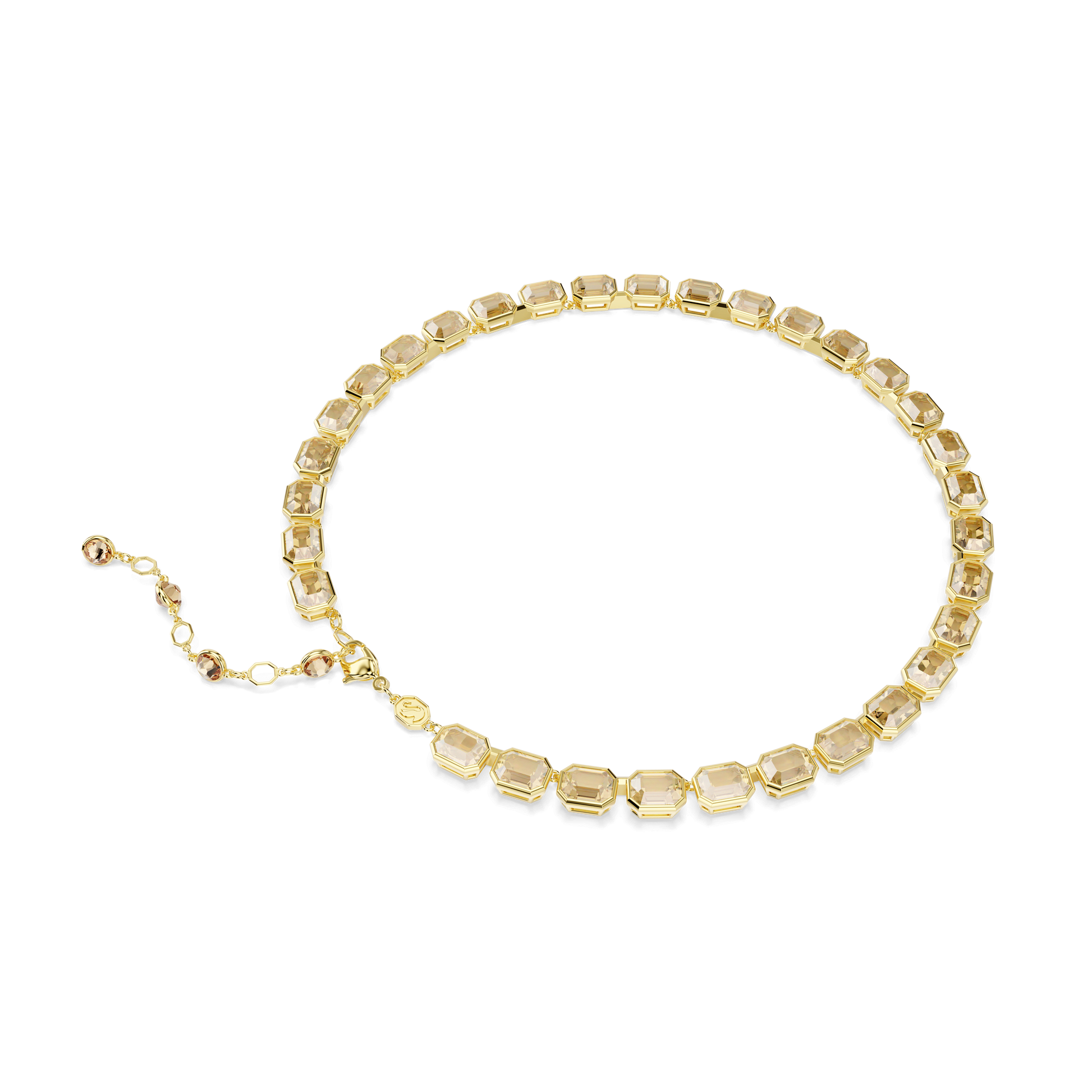 Millenia necklace, Octagon cut, Yellow, Gold-tone plated 5718674