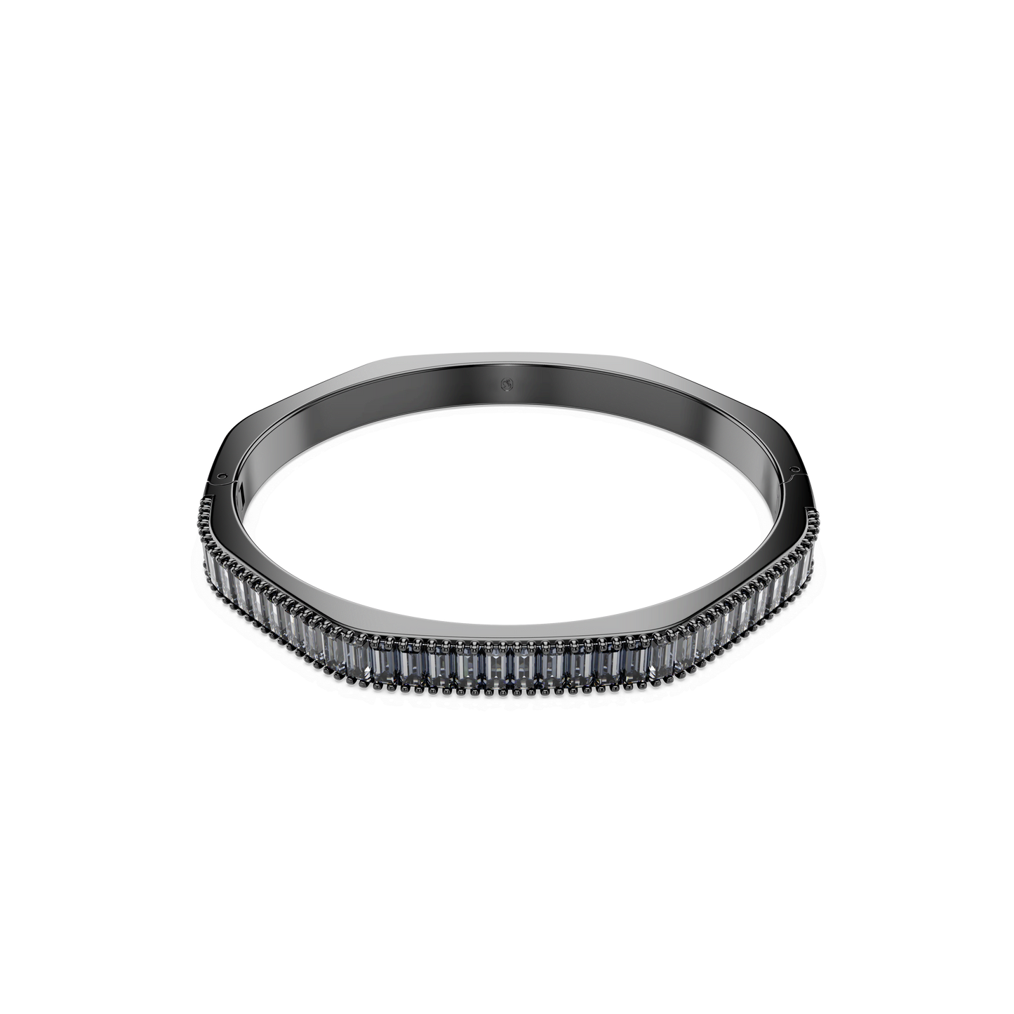 Matrix bangle, Baguette cut, Octagon shape, Gray, Ruthenium plated 5720365