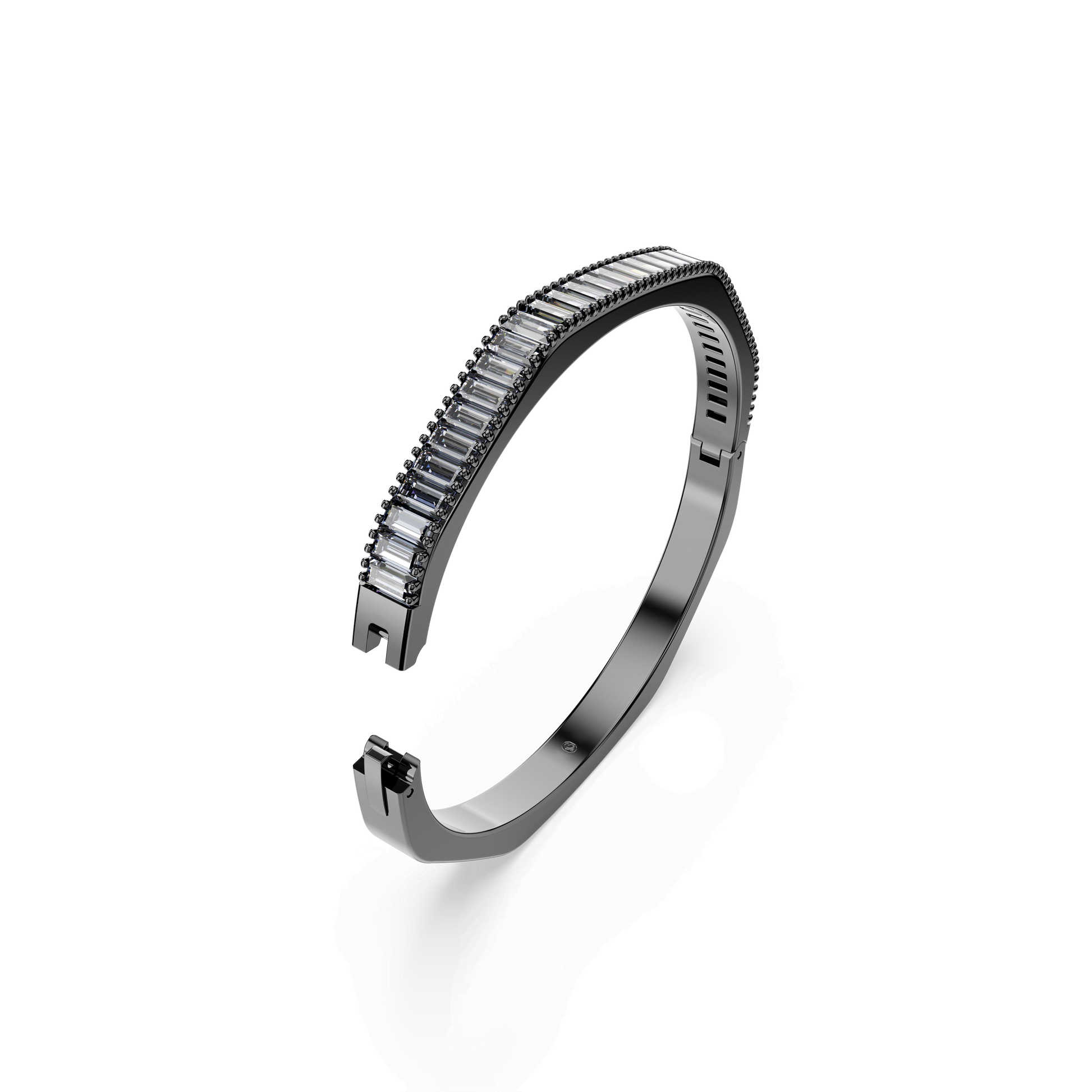 Matrix bangle, Baguette cut, Octagon shape, Gray, Ruthenium plated 5720365