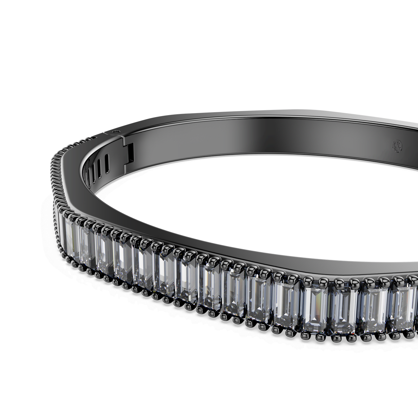 Matrix bangle, Baguette cut, Octagon shape, Gray, Ruthenium plated 5720366