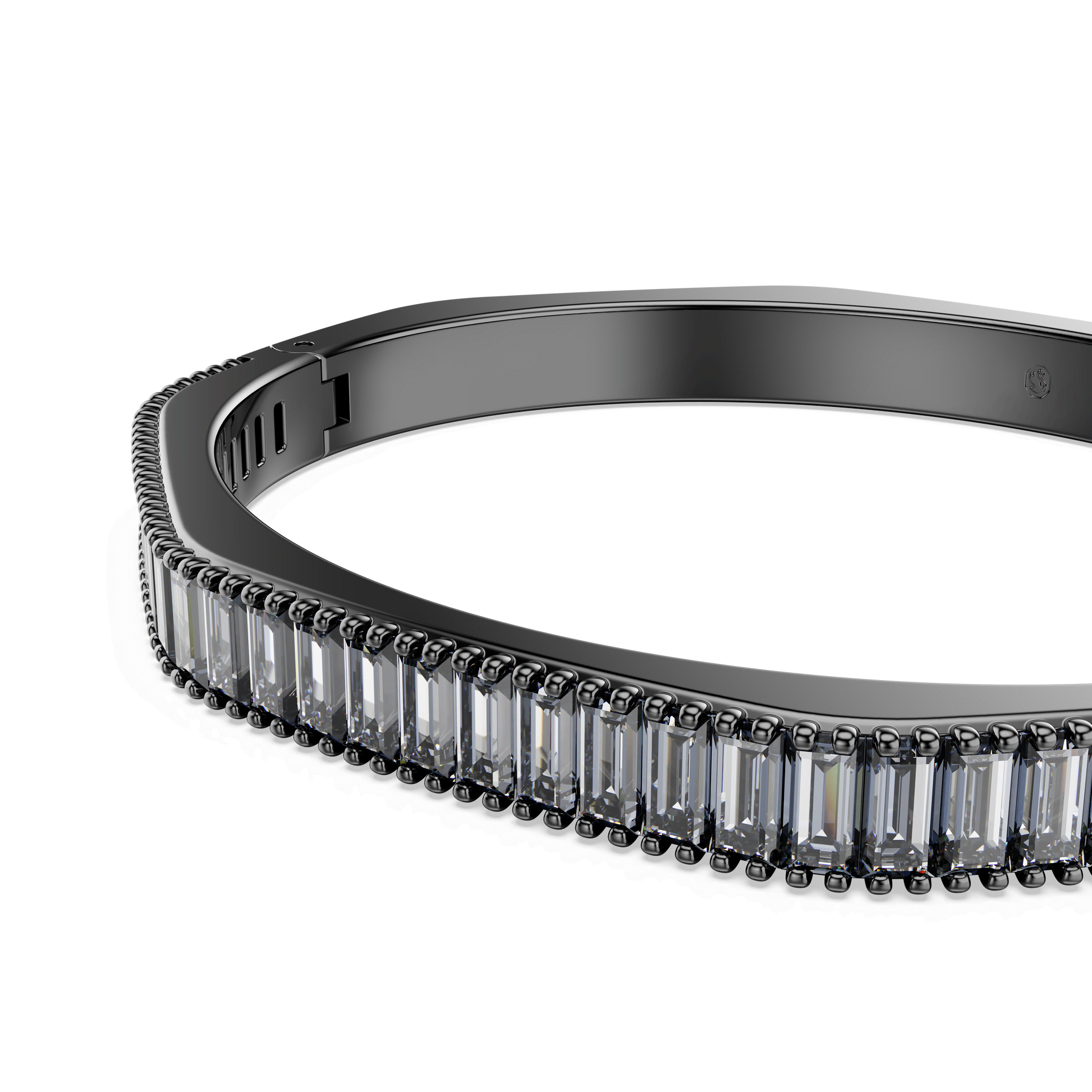 Matrix bangle, Baguette cut, Octagon shape, Gray, Ruthenium plated 5720366