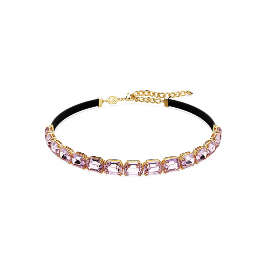 Millenia choker, Octagon cut, Purple, Gold-tone plated 5720486