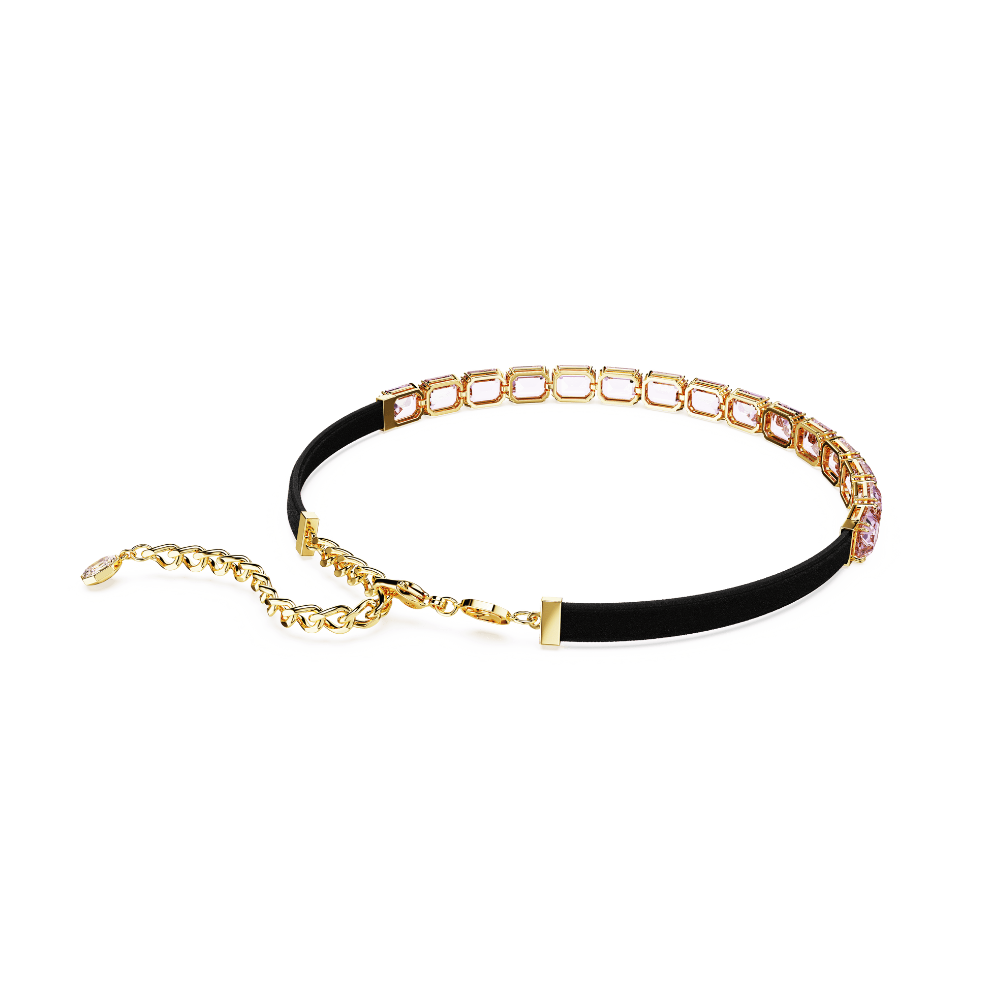 Millenia choker, Octagon cut, Purple, Gold-tone plated 5720486