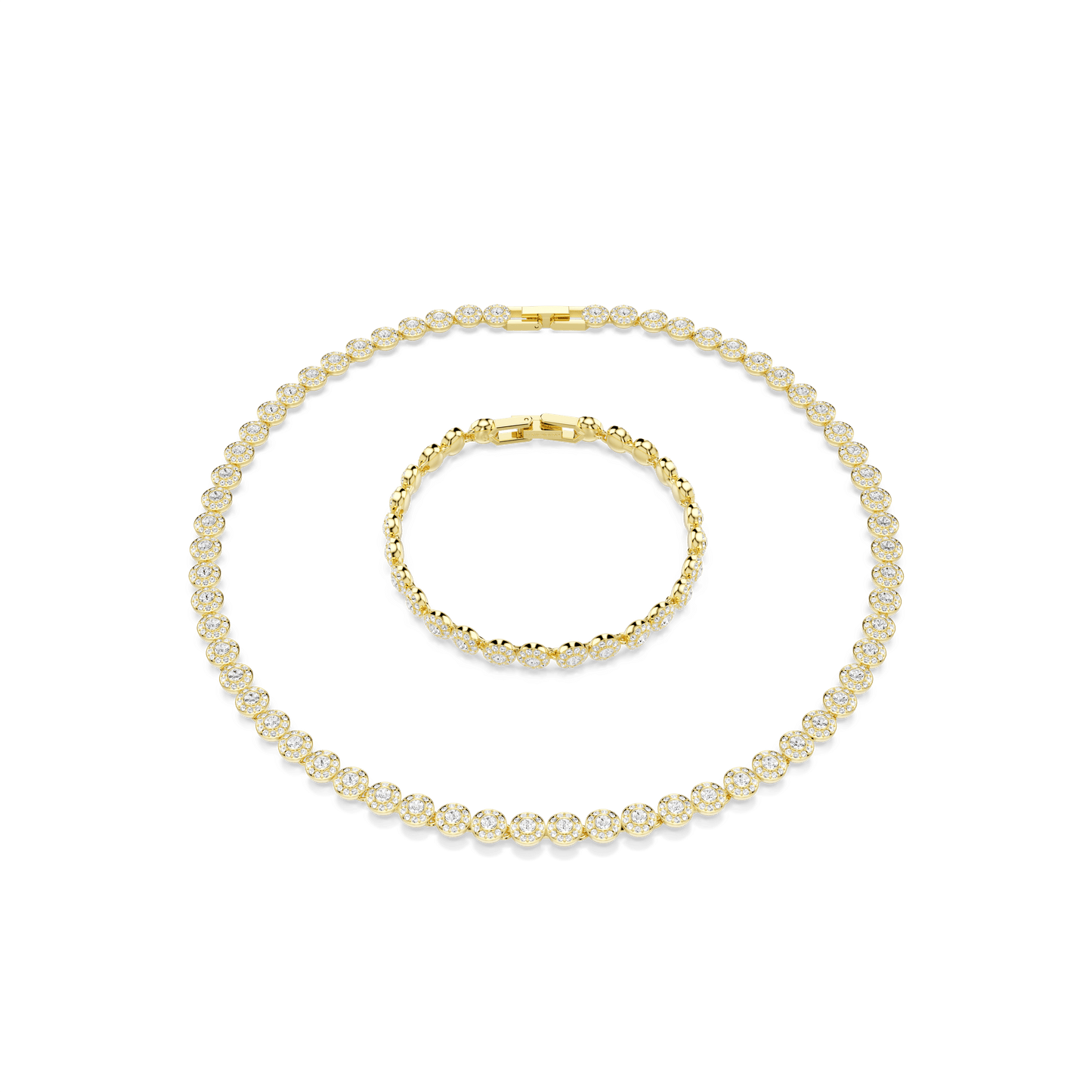 Una Angelic set, Round cut, White, Gold-tone plated 5720506