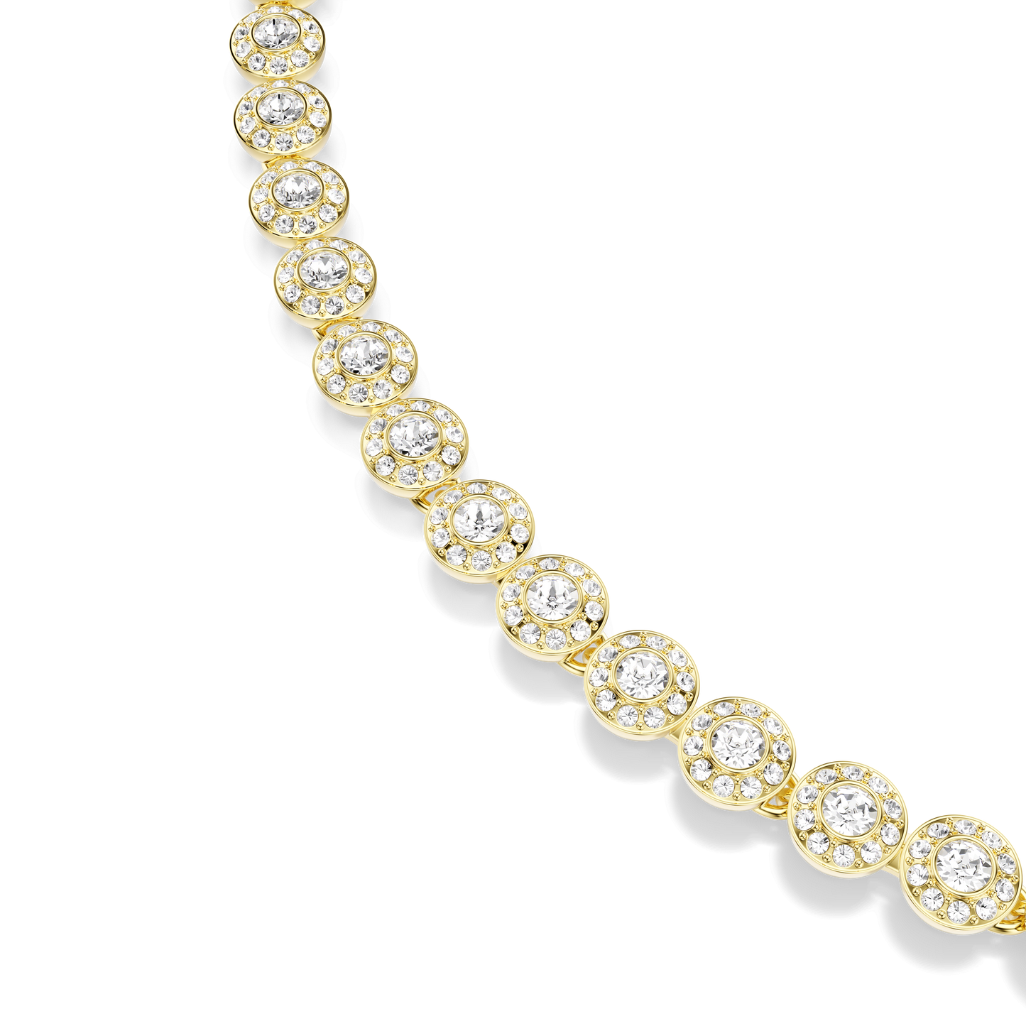Una Angelic set, Round cut, White, Gold-tone plated 5720506