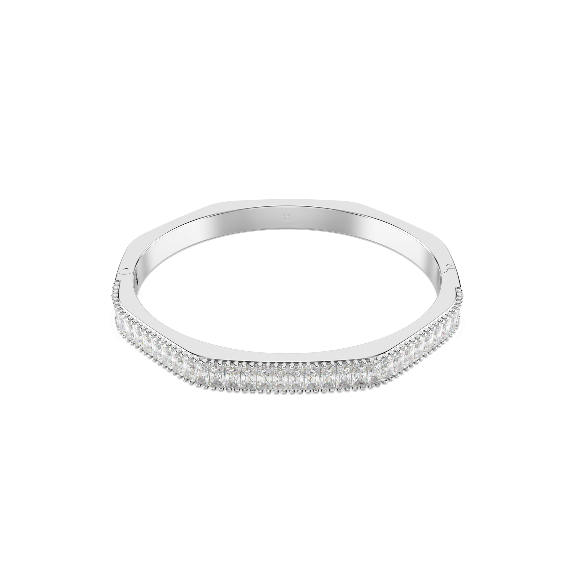 Matrix bangle, Baguette cut, Octagon shape, White, Rhodium plated 5720622