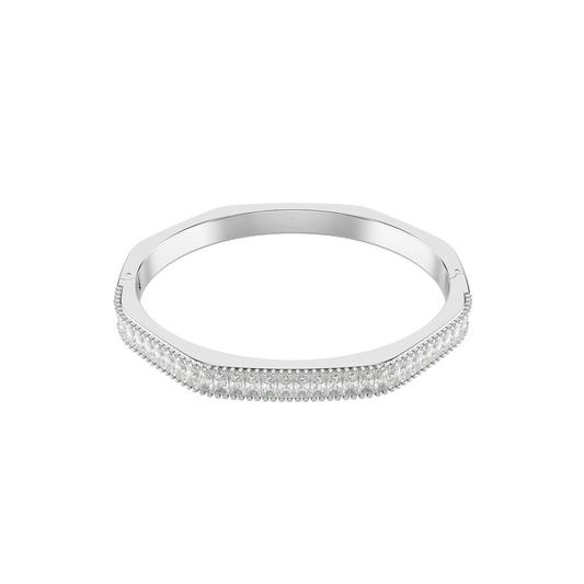 Matrix bangle, Baguette cut, Octagon shape, White, Rhodium plated 5720622