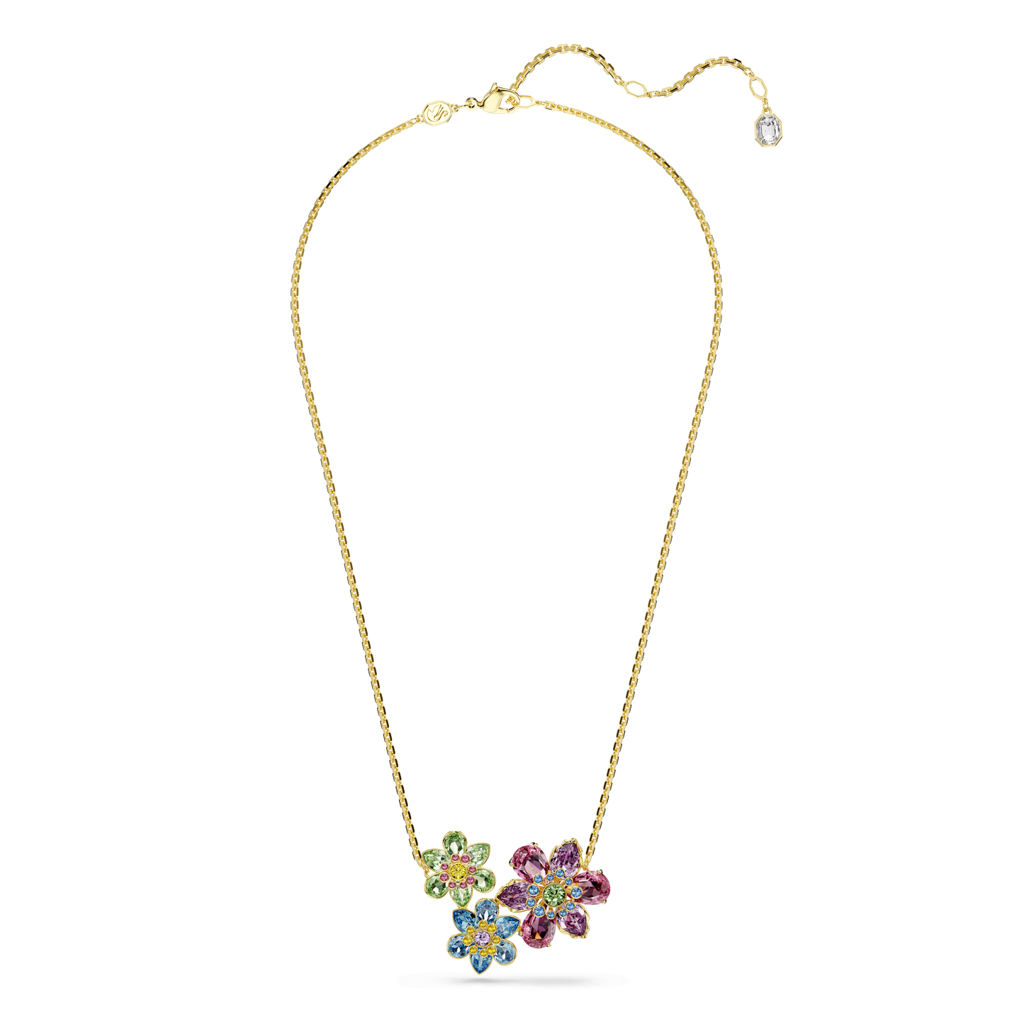 Idyllia pendant, Mixed cuts, Flower, Multicolored, Gold-tone plated 5721668