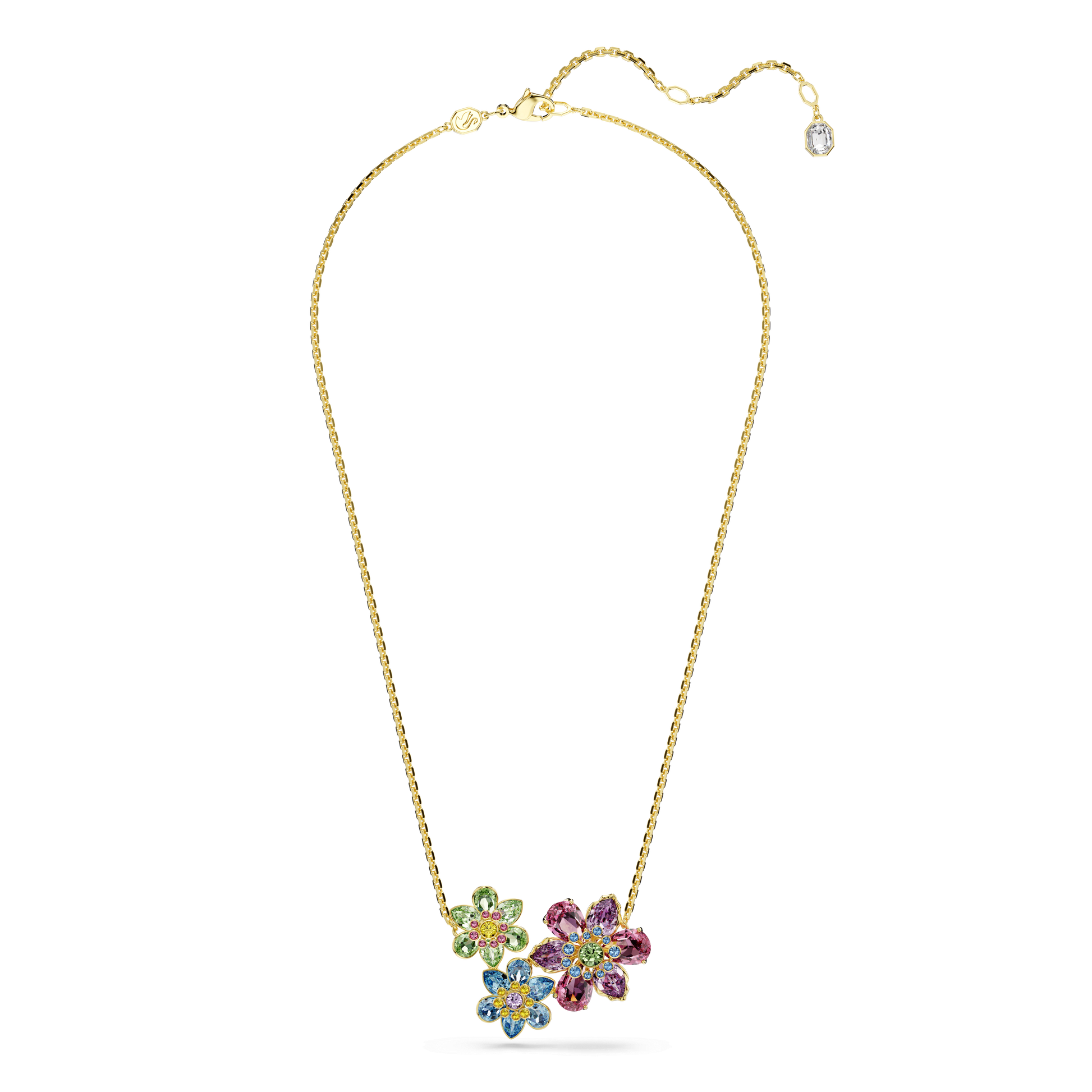 Idyllia pendant, Mixed cuts, Flower, Multicolored, Gold-tone plated 5721668