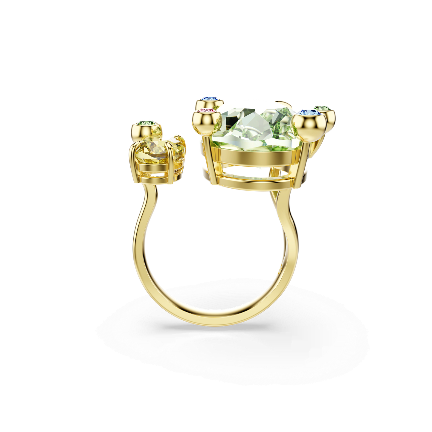 Gema open ring, Mixed cuts, Multicolored, Gold-tone plated 5721685