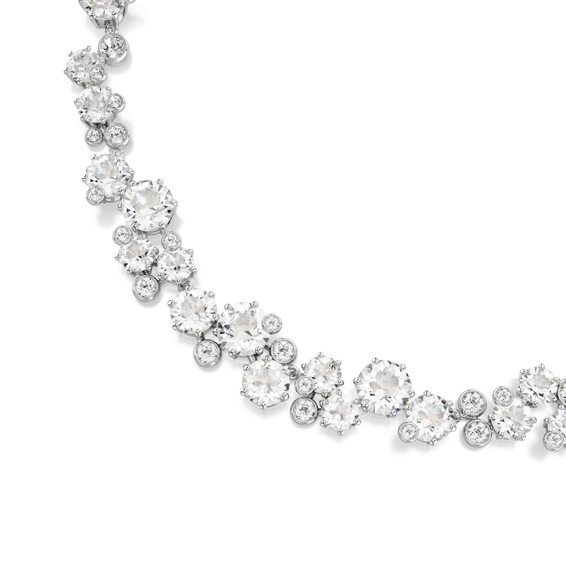 Constella necklace, Round cut, White, Rhodium plated 5722472