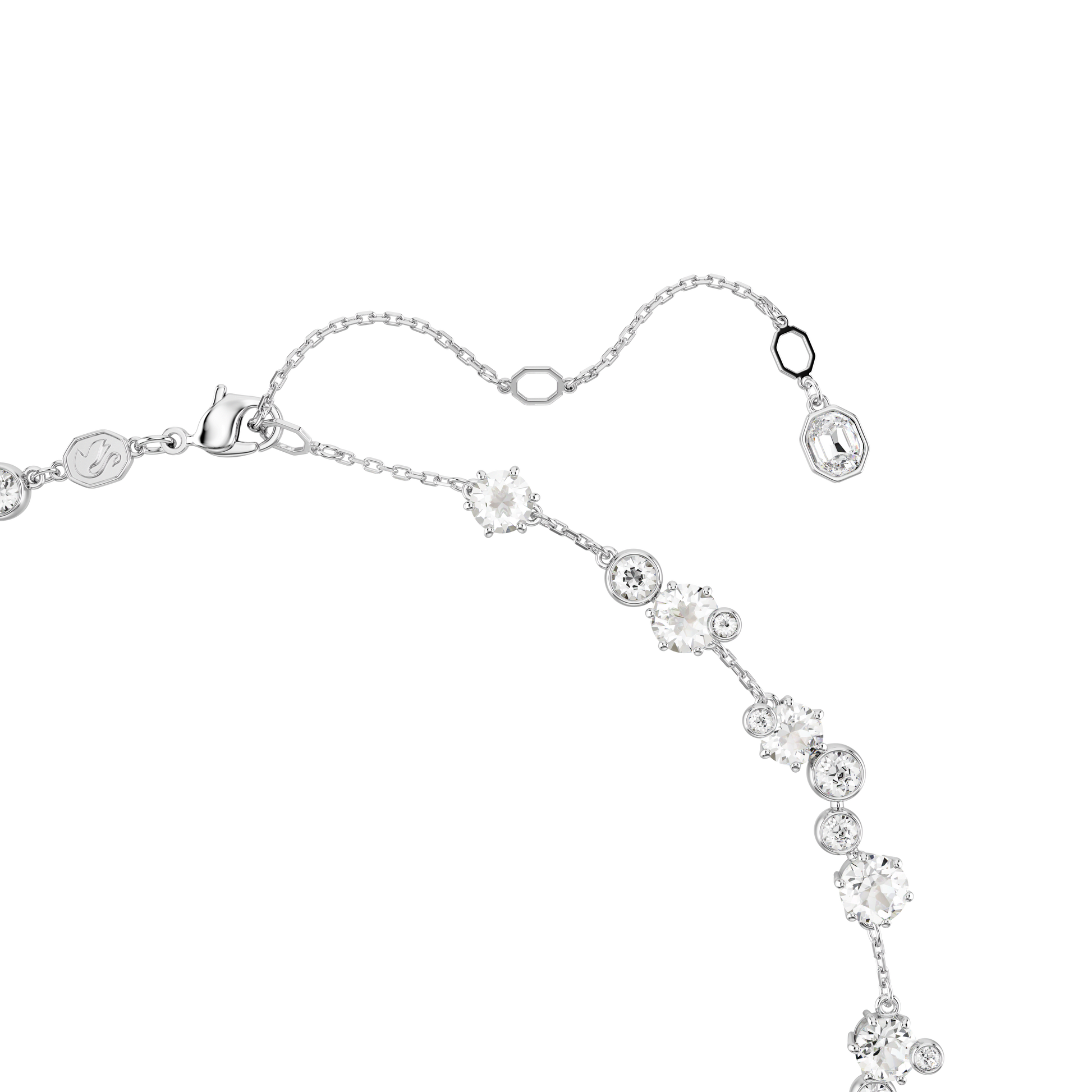 Constella necklace, Round cut, White, Rhodium plated 5722472